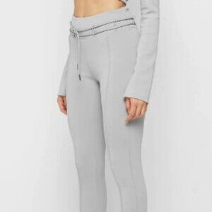 Maniére De Voir Neoprene Hi Waisted Leggings w/Tie Iced Grey Size 10
